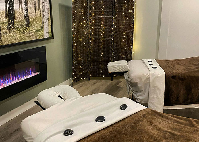 One of Bodhi Wellnesses tranquil couples massage room.